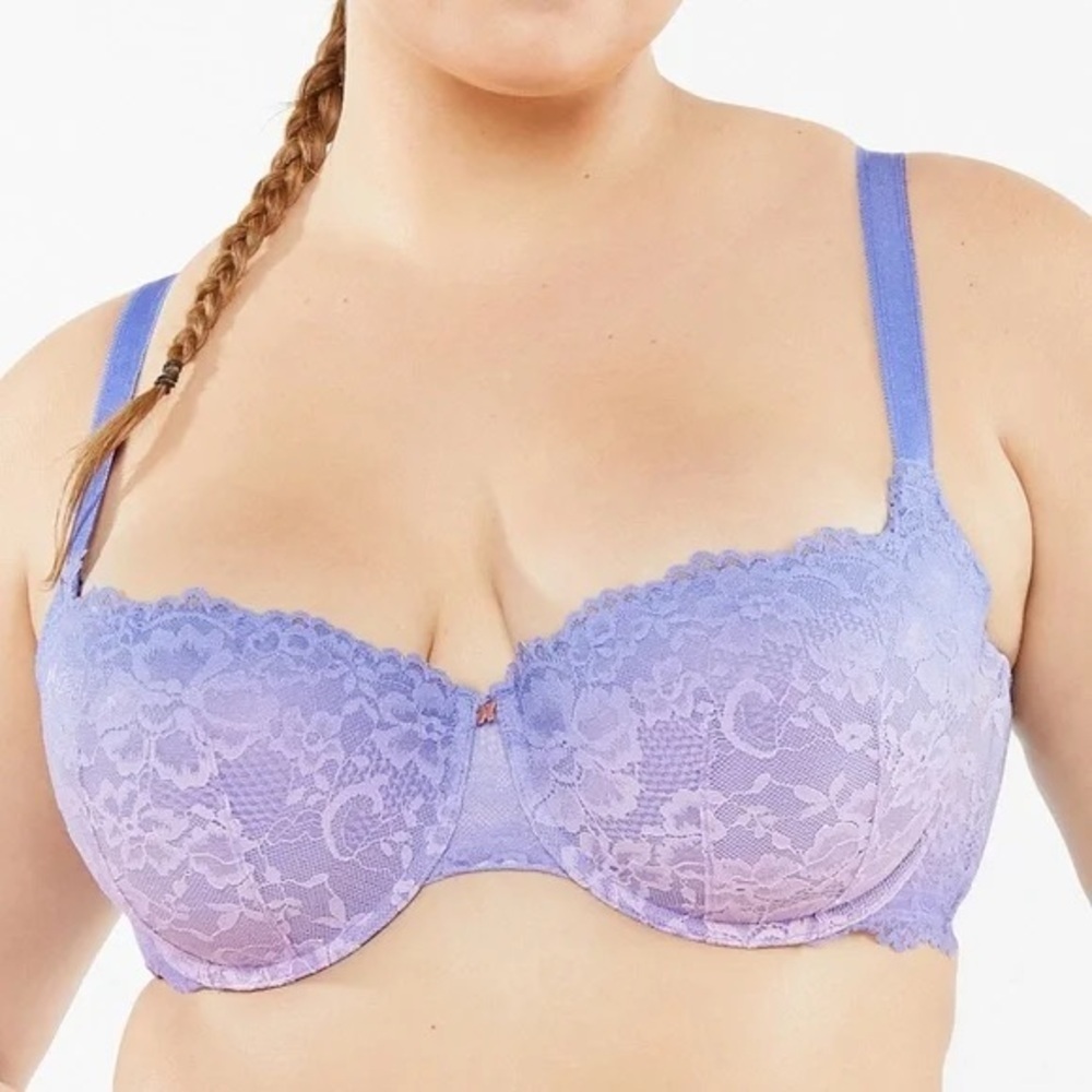 Savage X Fenty Purple Pink Lace Underwire Bra - Picture 8 of 8